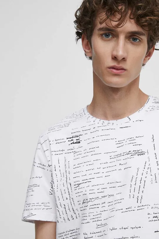 T-shirt bawełniany męski - Kolekcja jubileuszowa. 2023 Rok Wisławy Szymborskiej x Medicine, kolor biały Męski