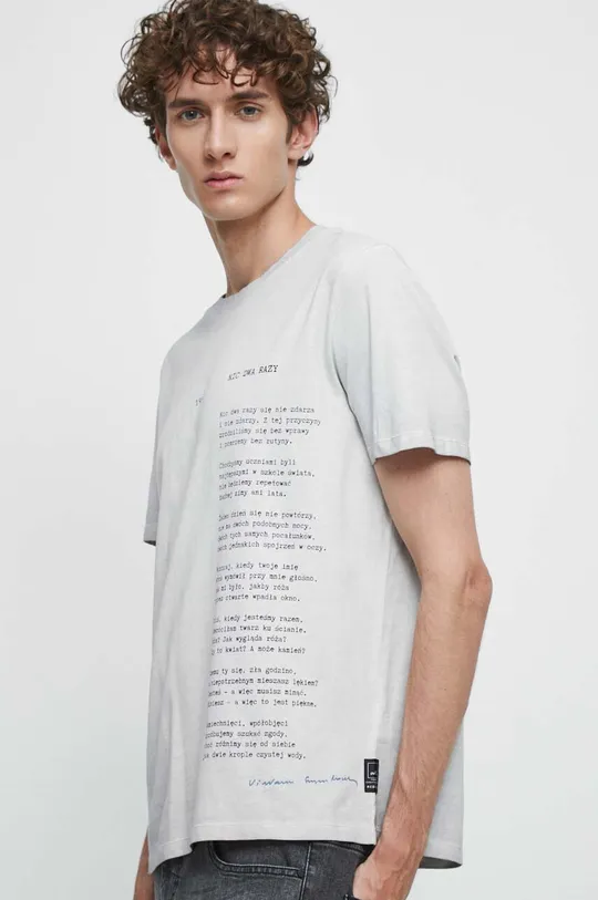 T-shirt bawełniany męski - Kolekcja jubileuszowa. 2023 Rok Wisławy Szymborskiej x Medicine, kolor szary szary