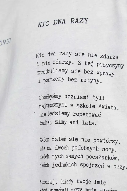 T-shirt bawełniany męski - Kolekcja jubileuszowa. 2023 Rok Wisławy Szymborskiej x Medicine, kolor szary