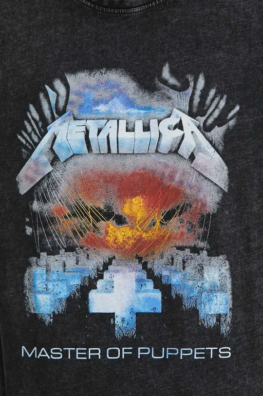 T-shirt bawełniany męski Metallica kolor szary