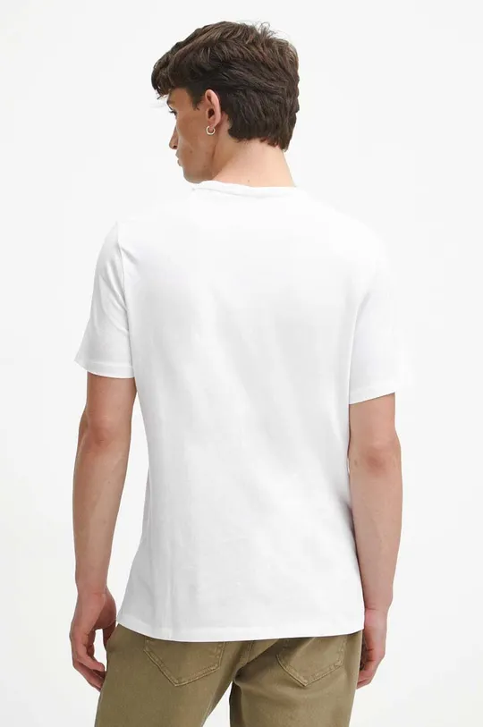 T-shirt bawełniany męski z nadrukiem kolor biały 95 % Bawełna, 5 % Elastan