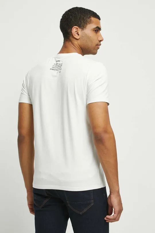 beżowy T-shirt bawełniany męski z kolekcji Science kolor beżowy