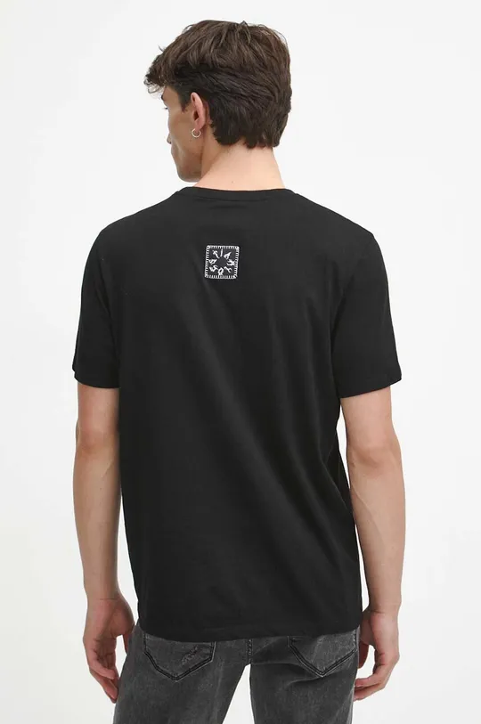 czarny T-shirt bawełniany męski z kolekcji Bestiariusz kolor czarny