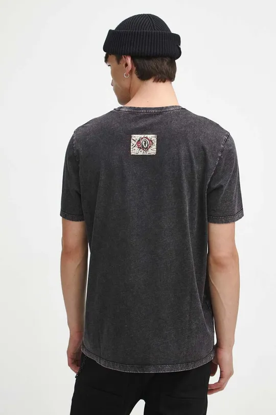 T-shirt bawełniany męski z kolekcji Bestiariusz kolor czarny 100 % Bawełna
