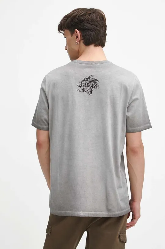T-shirt bawełniany męski z kolekcji Bestiariusz kolor szary 100 % Bawełna