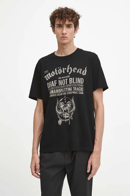 czarny T-shirt bawełniany męski Motörhead kolor czarny Męski