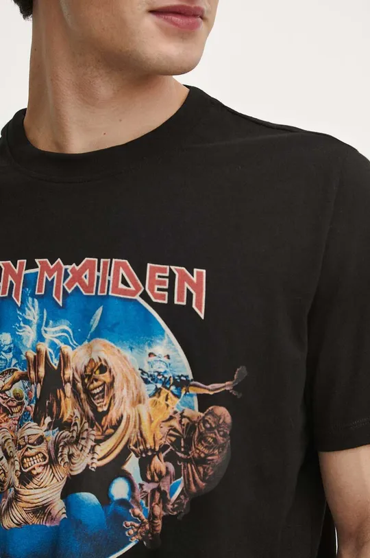 T-shirt bawełniany męski Iron Maiden kolor czarny Męski
