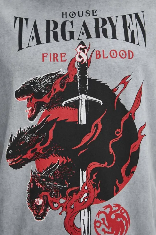 T-shirt bawełniany męski Game of Thrones kolor szary