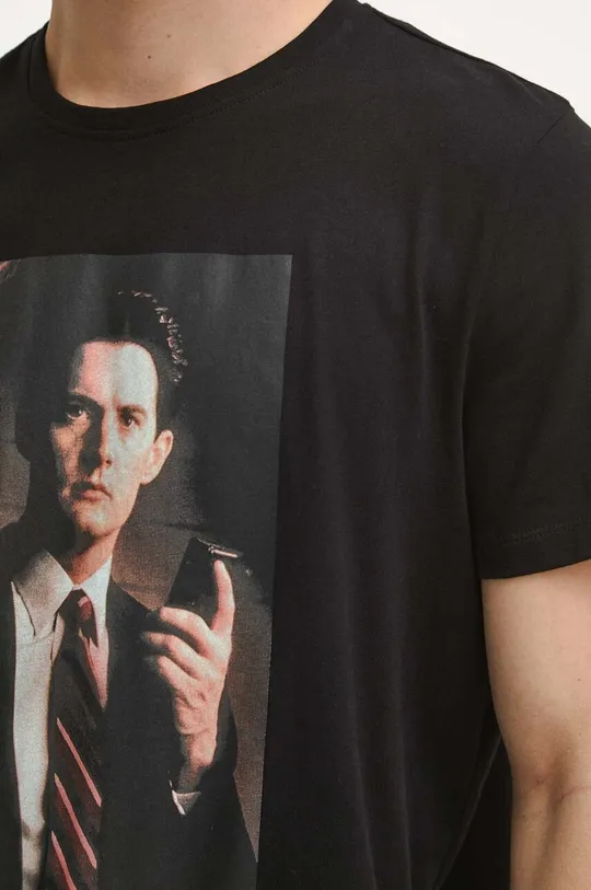 T-shirt bawełniany męski Twin Peaks kolor czarny Męski