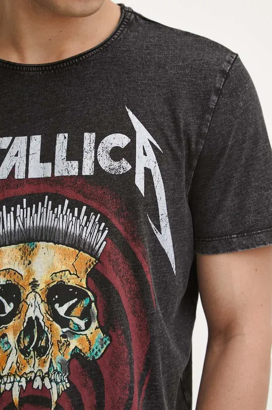 T-shirt bawełniany męski Metallica kolor czarny Męski
