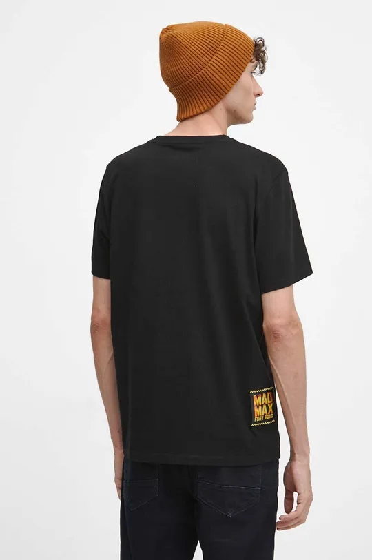 T-shirt bawełniany męski Mad Max kolor czarny 100 % Bawełna 