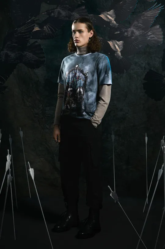 multicolor T-shirt bawełniany męski z kolekcji The Witcher x Medicine kolor multicolor Męski