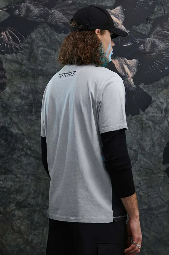 T-shirt bawełniany męski z kolekcji The Witcher x Medicine kolor szary 100 % Bawełna 