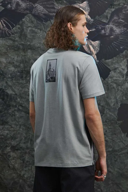 szary T-shirt bawełniany męski z kolekcji The Witcher x Medicine kolor szary