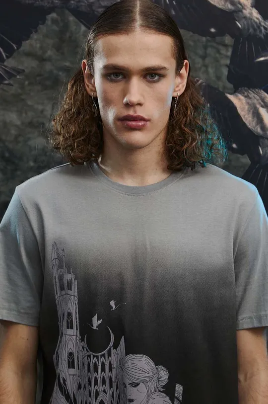 T-shirt bawełniany męski z kolekcji The Witcher x Medicine kolor szary Męski
