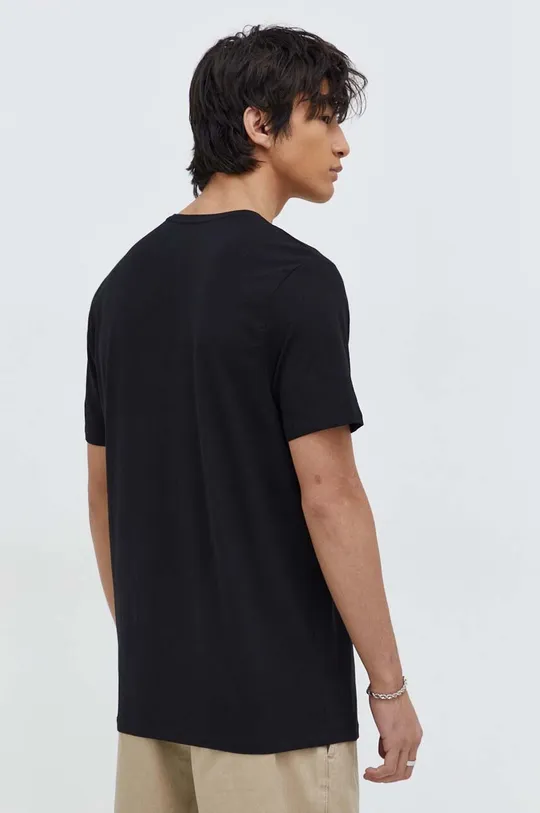 Bavlnené tričko pánsky čierna farba 95 % Bavlna, 5 % Elastan