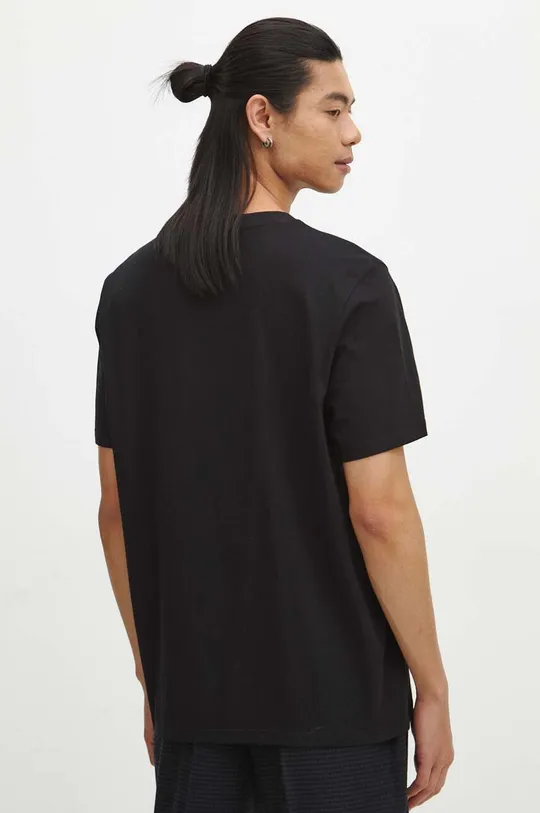 Bavlnené tričko pánsky čierna farba 95 % Bavlna, 5 % Elastan