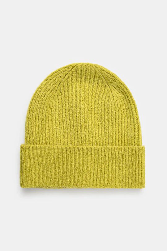 Czapka damska beanie prążkowana kolor zielony średniej grubości zielony RW24.CAD052