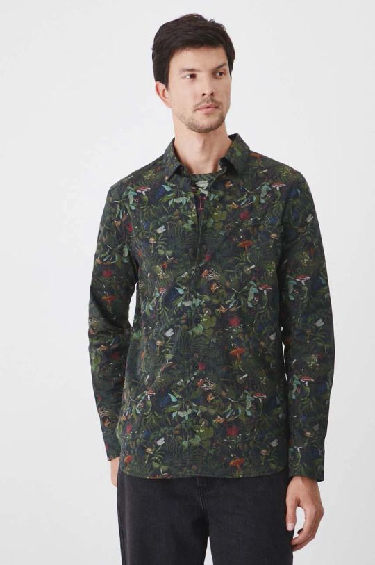 Koszula męska z kołnierzykiem klasycznym wzorzysta kolor multicolor casual multicolor RW24.KDM700