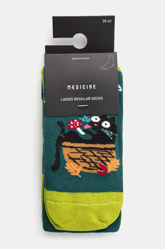 Odzież Skarpetki bawełniane damskie z jesiennym motywem (2-pack) kolor multicolor RW24.LGD505 multicolor