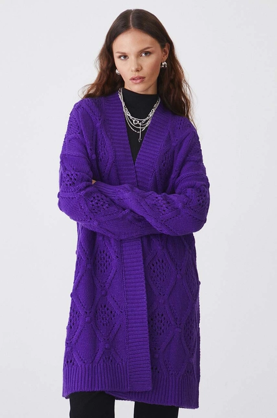 Medicine cardigan a maglia pesante violetto RW24.SWD052