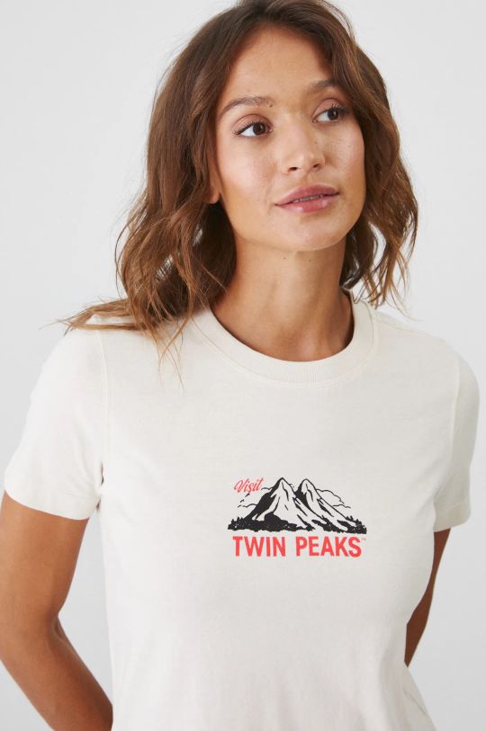 Bavlněné tričko Twin Peaks béžová barva béžová RW24.TSDA74