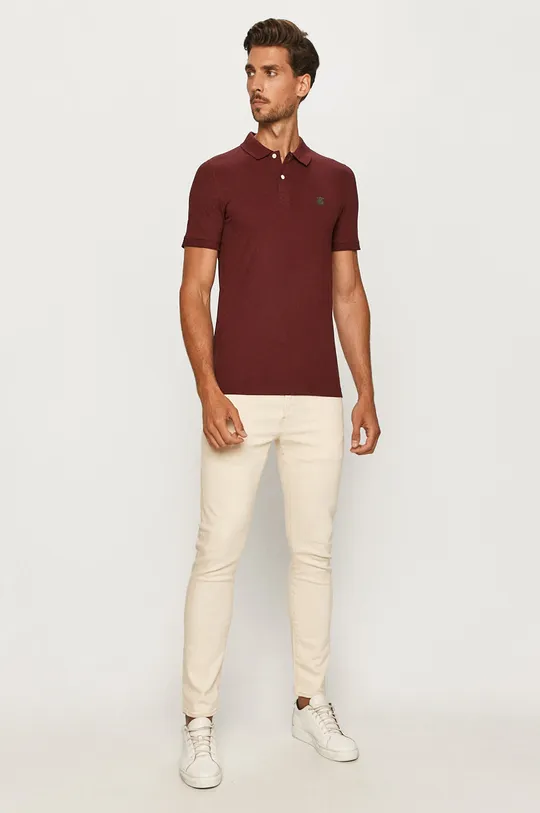 Selected Homme Polo bordowy