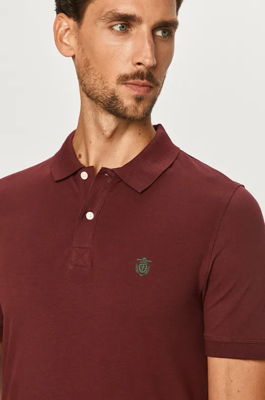 bordowy Selected Homme Polo