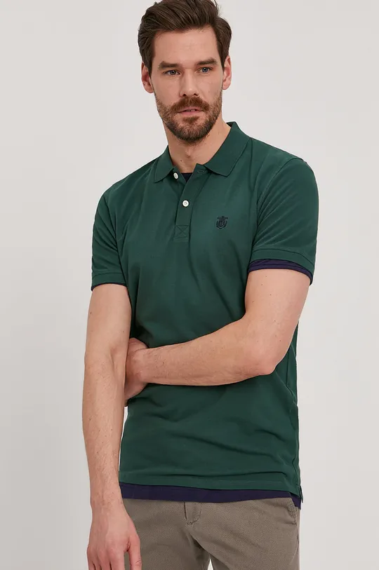 zelená Polo tričko Selected Homme Pánsky