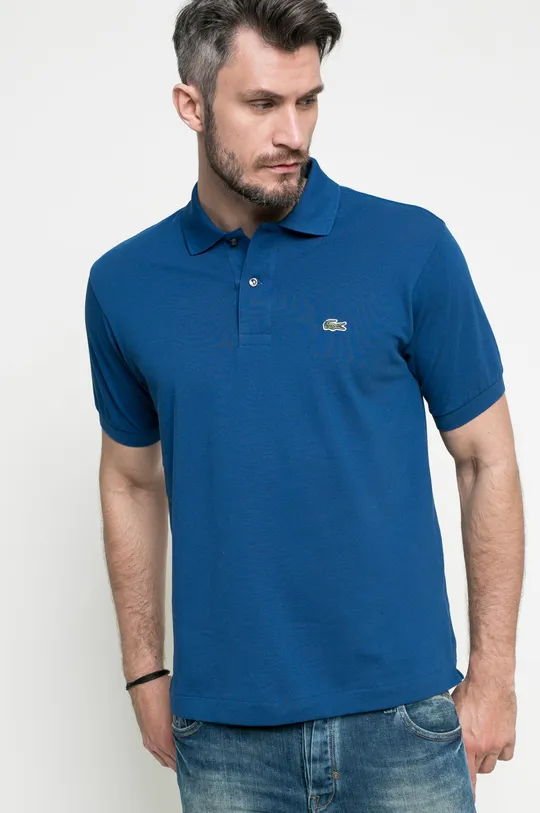 μπλε Βαμβακερό μπλουζάκι πόλο Lacoste Ανδρικά