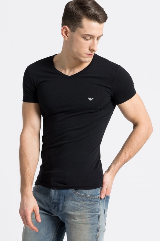 czarny Emporio Armani Underwear - T-shirt (2-pack) 111512. Męski