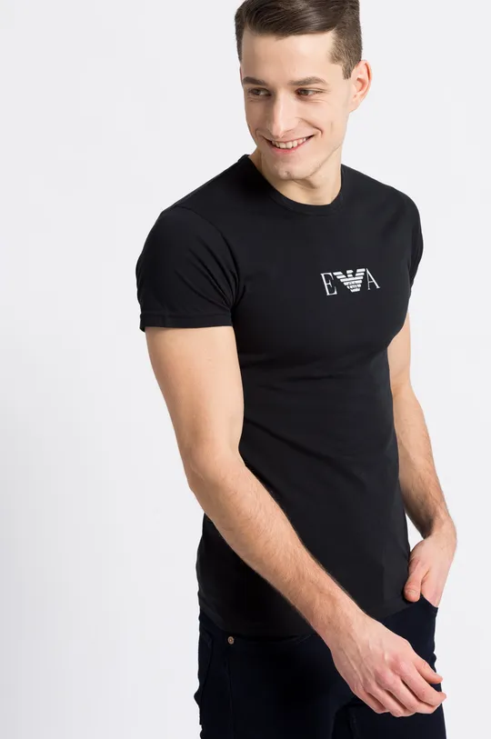 čierna Emporio Armani Underwear - Pánske tričko (2-pack) Pánsky