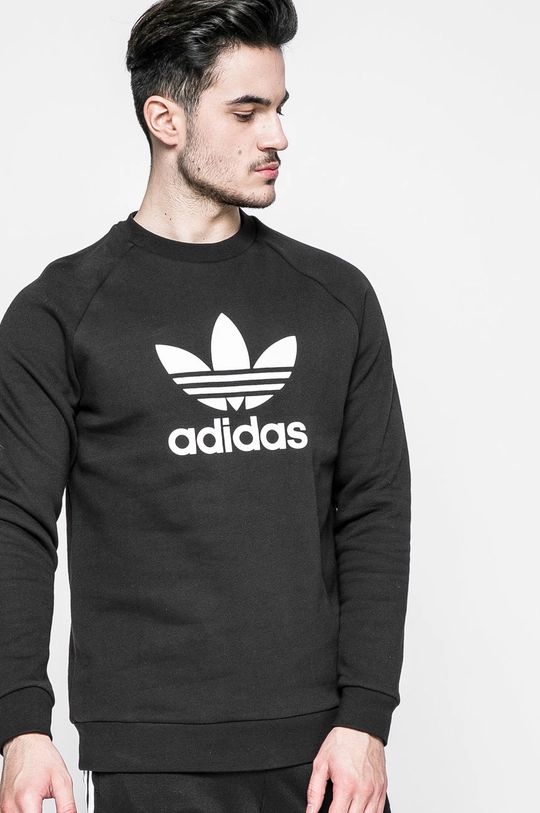 чорний adidas Originals - Кофта Trefoil Crew CW1235 Чоловічий