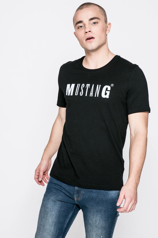 czarny Mustang - T-shirt Męski