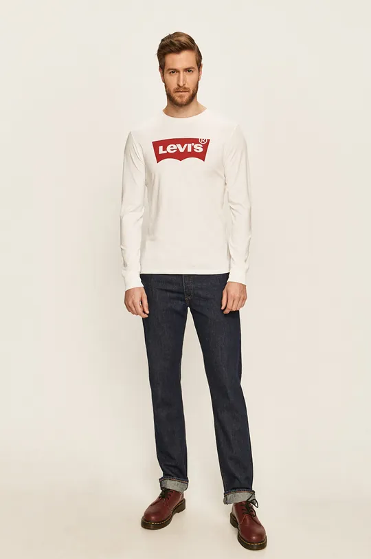 Levi's - Pánske tričko s dlhým rukávom biela