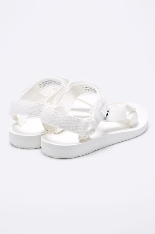white Teva sandals