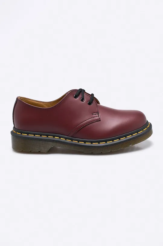 bordowy Dr. Martens półbuty skórzane 1461 Smooth Damski