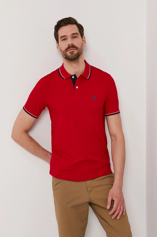 czerwony Selected Homme - Polo Męski