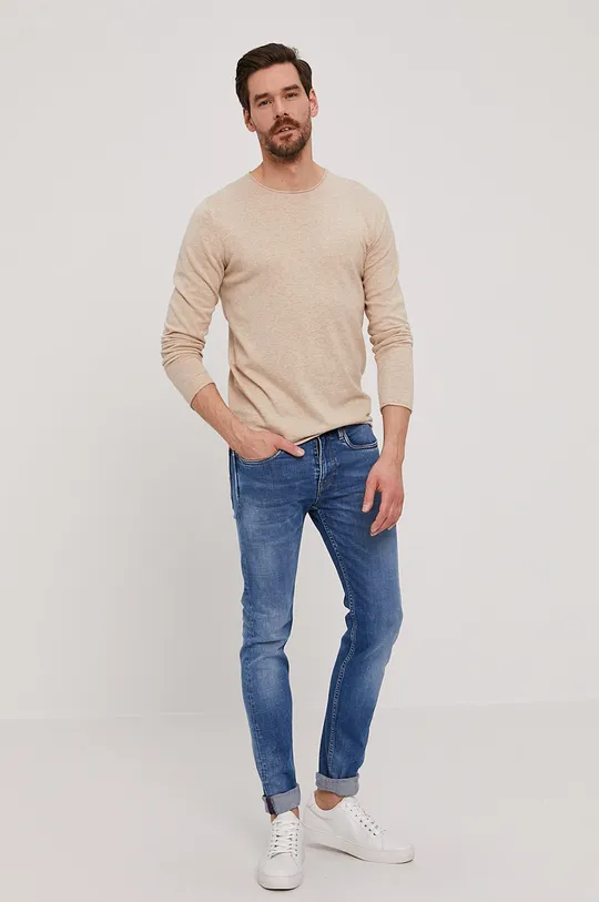 Selected Homme - Sweter beżowy