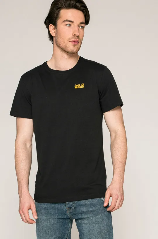 czarny Jack Wolfskin - T-shirt Męski