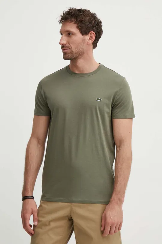 zielony Lacoste t-shirt bawełniany