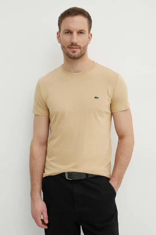 beige Lacoste t-shirt in cotone Uomo