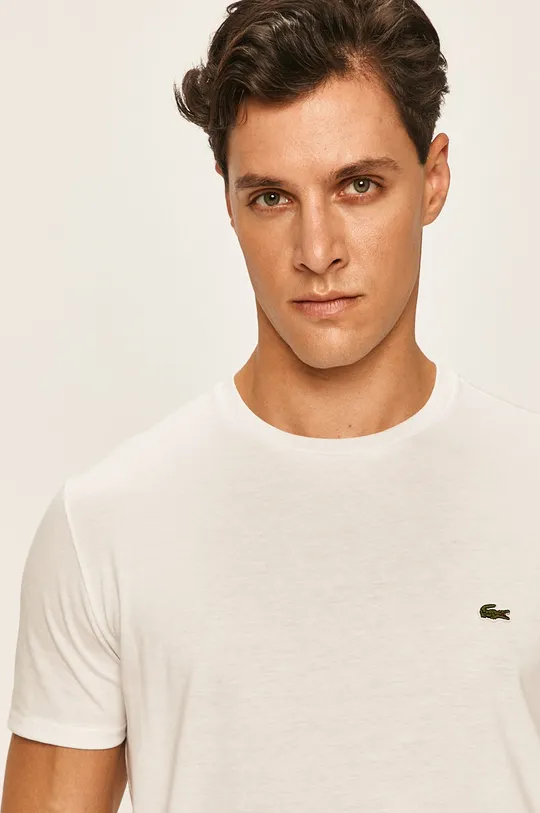 biały Lacoste - T-shirt TH6709 Męski