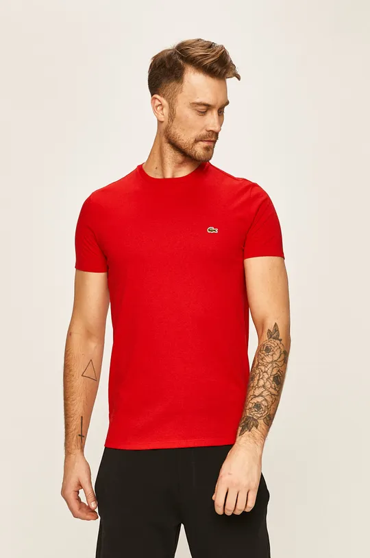czerwony Lacoste - T-shirt TH6709 Męski