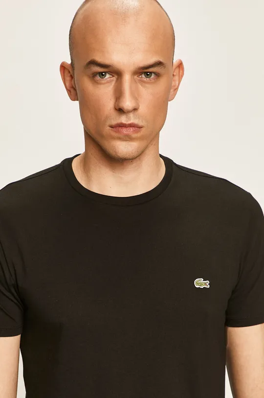 czarny Lacoste - T-shirt TH6709 Męski