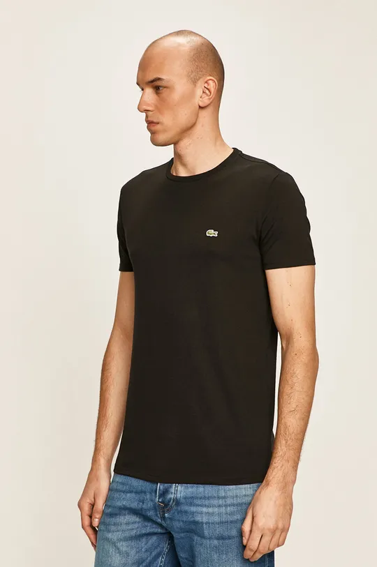 črna Bombažen t-shirt Lacoste
