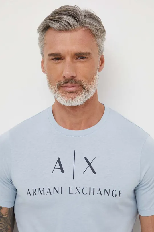 Armani Exchange t-shirt niebieski