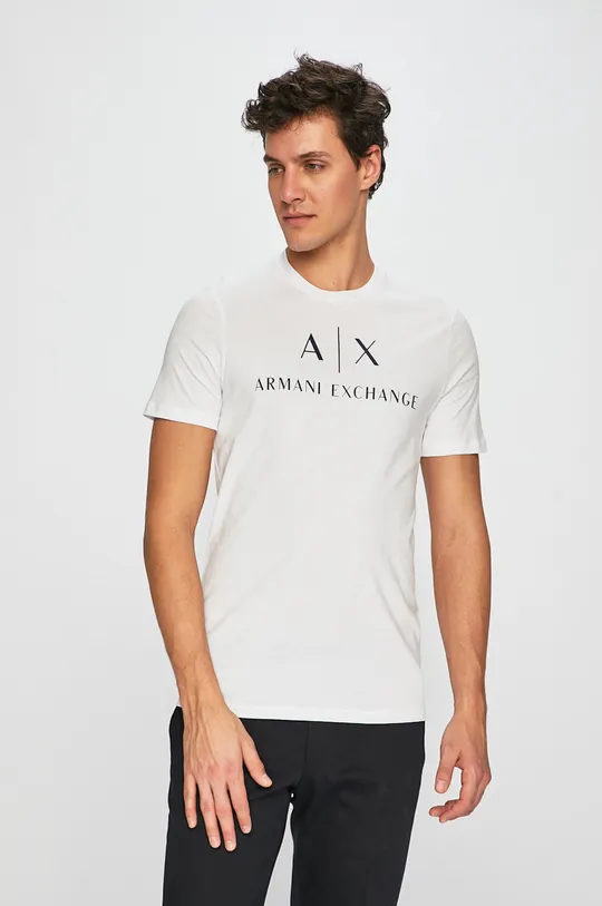 λευκό Μπλουζάκι Armani Exchange Ανδρικά