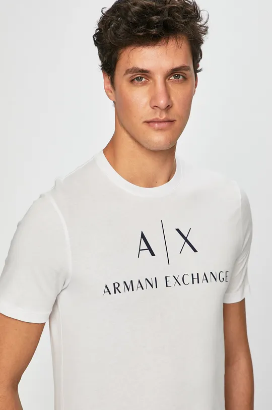 Armani Exchange t-shirt męski kolor biały | Answear.com