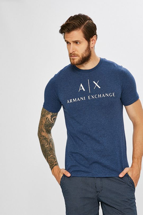oceľová modrá Armani Exchange - Pánske tričko Pánsky